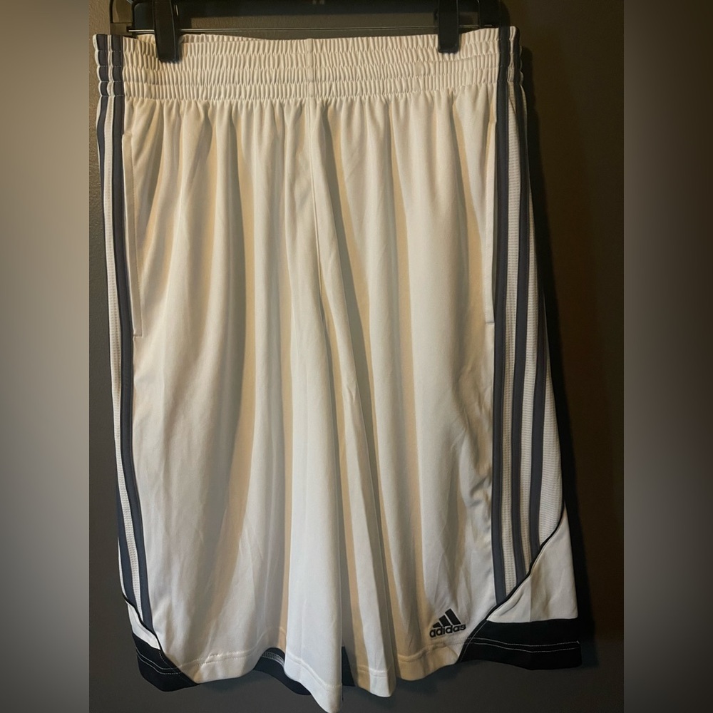 Adidas Men’s White Shorts with Black and gray Accents size M Medium